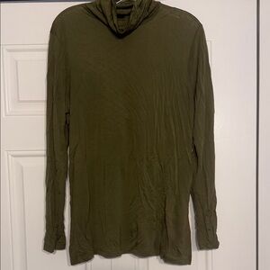 Olive Green Long Sleeve Turtleneck Top